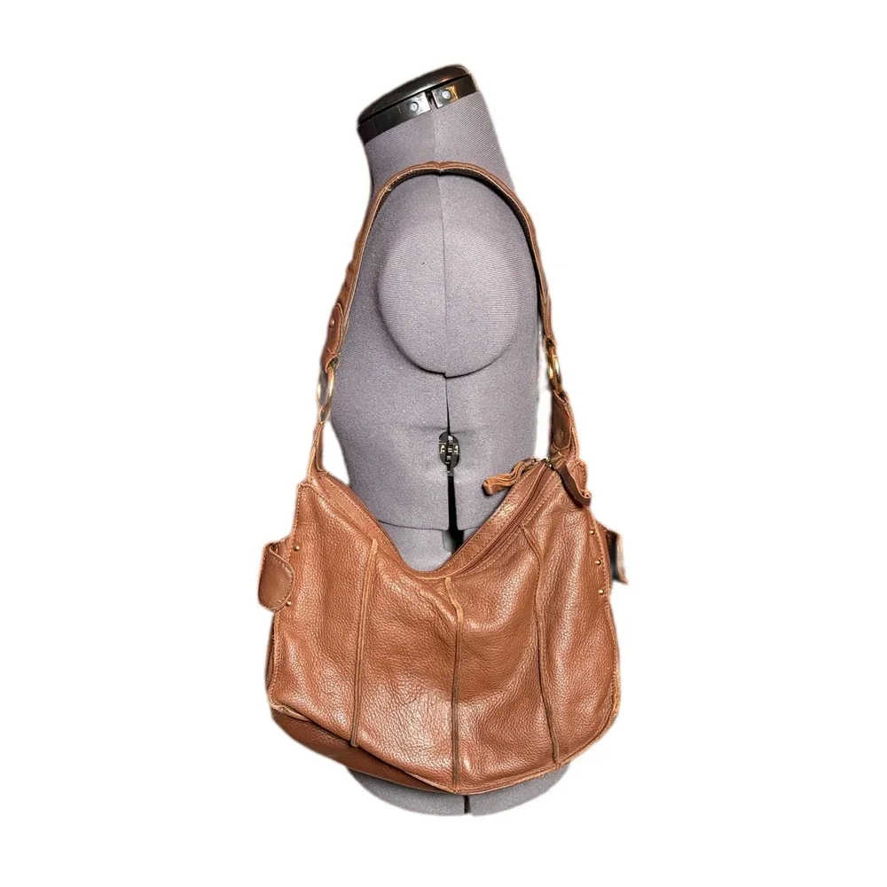 a.n.a Pebbled Leather Hobo Bag Y2K Grunge Brown Vintage Y2K Shoulder Bag DAMAGED